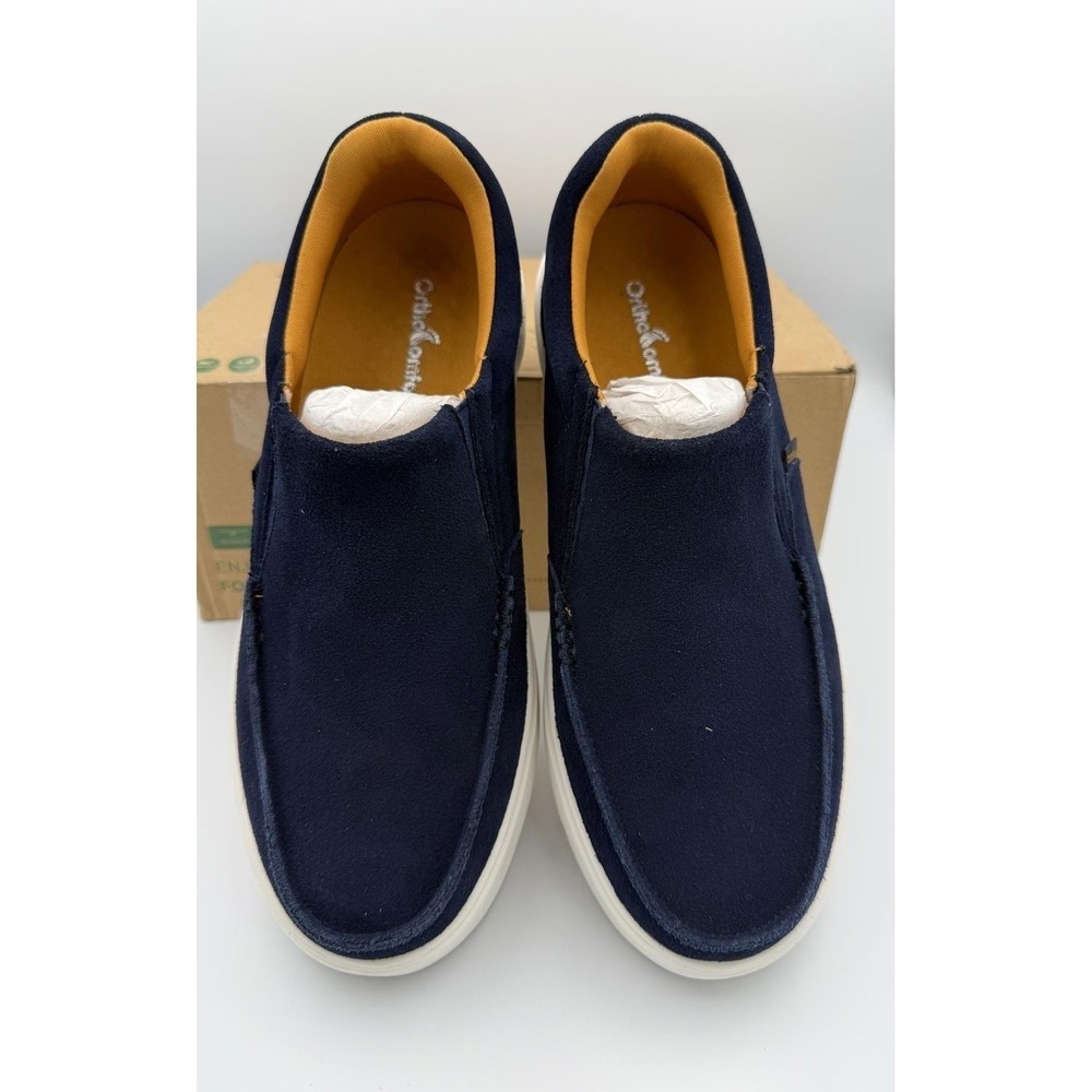 OrthoComfoot Men's Shoes Navy Blue Slip On Orthopedic Loafers Size 42 NEW